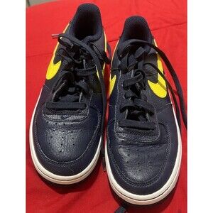 Nike Air Force 1 Navy Blue And Yellow Sneakers For Boys 4.5Y